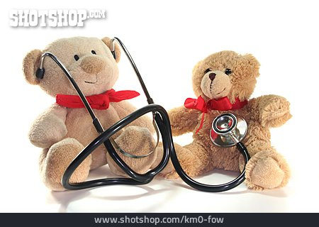 
                Untersuchung, Teddybär, Kinderkrankheit                   