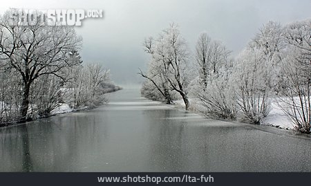 
                Winterlandschaft, Fluss, Gefroren                   