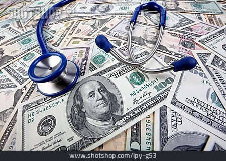 
                Stethoskop, Us-dollar, Gesundheitssystem                   