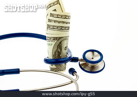 
                Stethoskop, Us-dollar, Gesundheitssystem                   