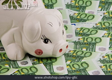 
                Geldschein, Sparschwein, 100 Euro                   
