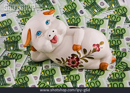 
                Geldschein, Sparschwein, 100 Euro                   