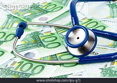 
                Geld, Stethoskop, Behandlungskosten                   