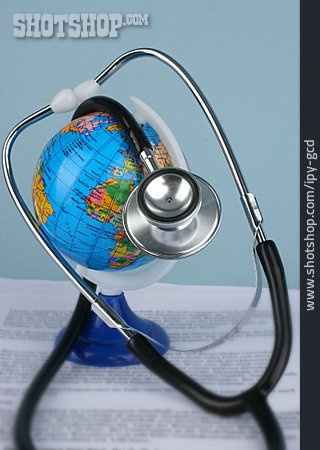 
                Gesundheitswesen & Medizin, Stethoskop, Auslandskrankenversicherung, Weltgesundheitsorganisation, Globus                   