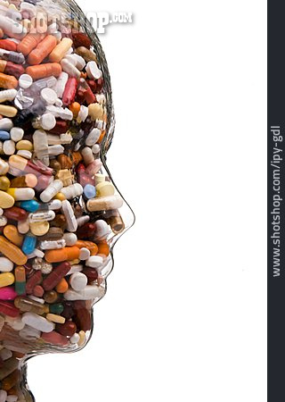 
                Medikament, Tablettensucht, Glaskopf                   