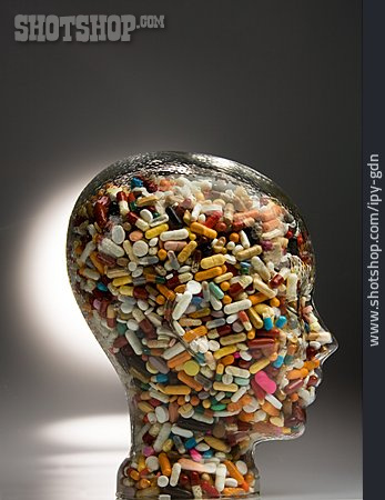 
                Arzneimittel, Glaskopf, Medikamentenmissbrauch                   