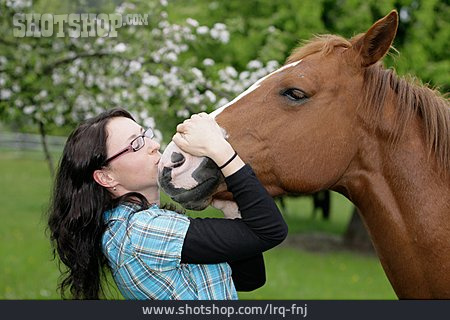 
                Junge Frau, Pferd, Pferdebesitzerin                   