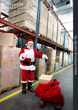 
                Logistik, Weihnachtsmann, überprüfen, Weihnachtsgeschäft                   
