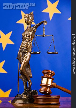 
                Urteil, Justitia, Richterhammer, Europäischer Gerichtshof                   