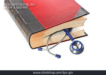
                Buch, Stethoskop, Medizinstudium, Medizinbuch                   