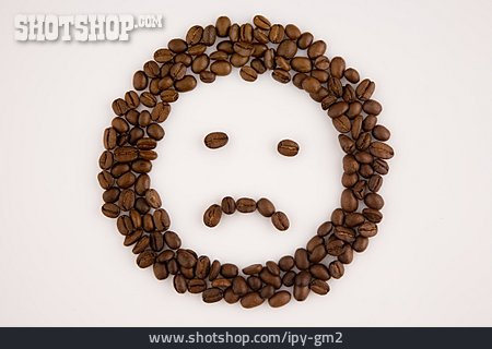 
                Traurig, Smiley, Kaffeebohne                   