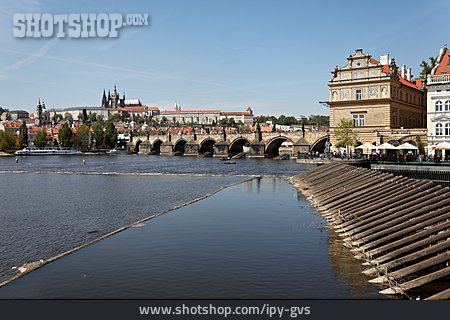 
                Stadtansicht, Prag, Karlsbrücke, Prager Burg                   