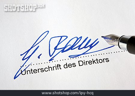 
                Unterschrift, Unterschreiben, Direktor                   