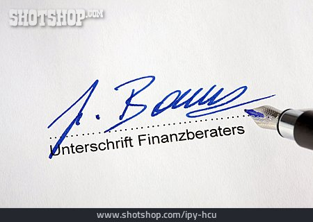 
                Unterschrift, Unterschreiben, Finanzberater                   