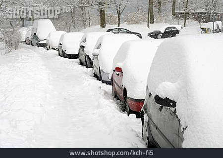 
                Winter, Auto, Parken, Zugeschneit, Eingeschneit                   