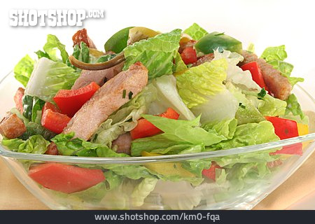 
                Salatschüssel, Gemischter Salat, Putenfleisch                   