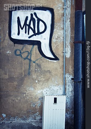 
                Wand, Graffiti, Böse, Sprechblase                   
