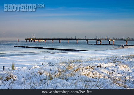 
                Strand, Winter, Seebrücke, Fischland-darß-zingst                   