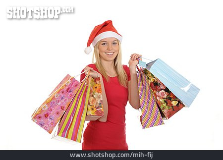 
                Einkauf & Shopping, Einkaufstüte, Weihnachtsfrau                   