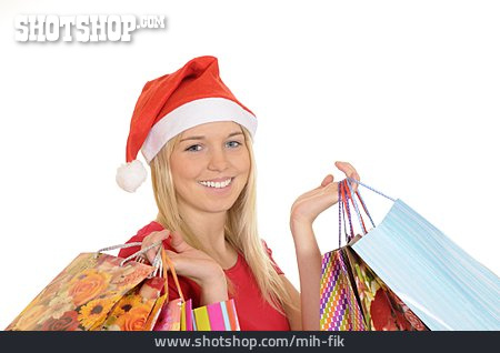 
                Einkauf & Shopping, Einkaufstüte, Weihnachtsfrau                   
