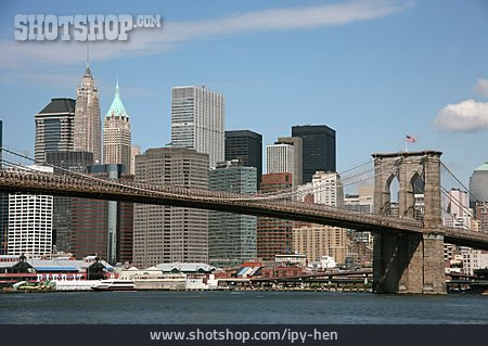 
                Stadtansicht, New York, Brooklyn Bridge                   