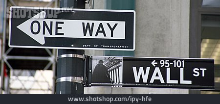 
                Street Sign, New York, Wall Street                   
