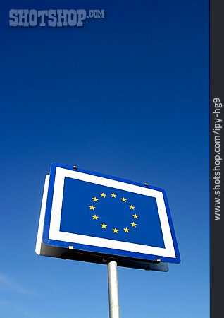 
                Verkehrsschild, Europa, Europaflagge                   