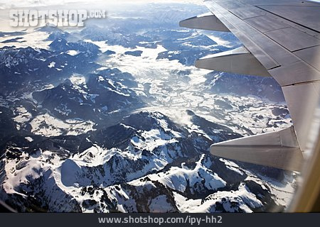 
                Gebirge, Flugzeug, Tragfläche                   