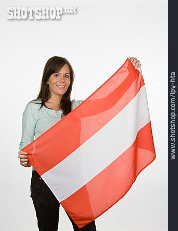 
                Young Woman, Austria, National Flag                   