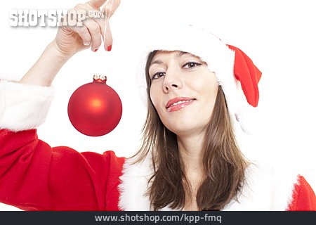 
                Weihnachten, Christbaumkugel, Weihnachtsfrau                   