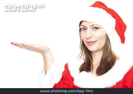 
                Weißer Hintergrund, Weihnachten, Weihnachtsfrau                   