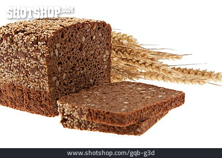 
                Brotscheibe, Vollkornbrot, Getreideähre                   