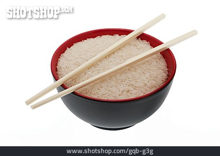 
                Reis, Essstäbchen, Reisschüssel                   