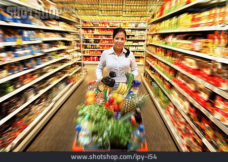
                Frau, Einkaufen, Lebensmitteleinkauf                   