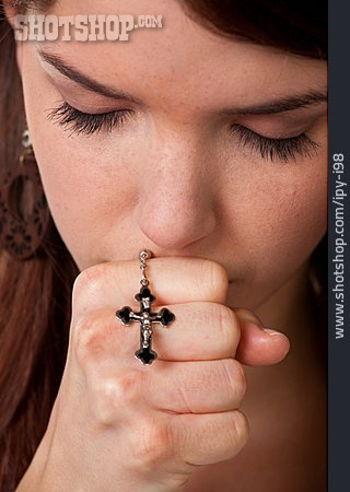 
                Junge Frau, Religiös, Beten                   