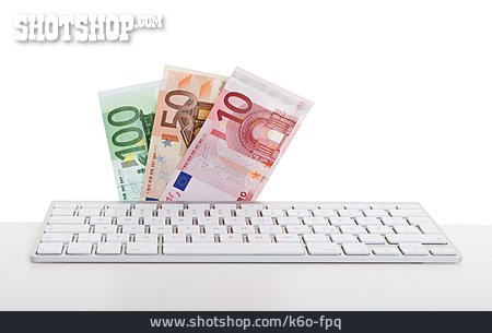 
                Einkaufen, Geldschein, Computertastatur                   