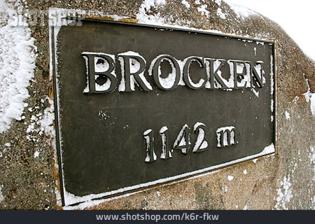 
                Brocken, Gipfel, Harz, Plakette                   