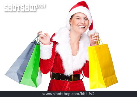 
                Weihnachten, Weihnachtsfrau, Weihnachtseinkäufe                   