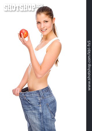 
                Junge Frau, Gesunde Ernährung, Diäterfolg                   