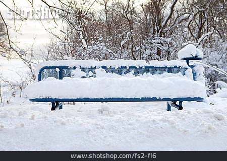 
                Schnee, Verschneit, Parkbank                   