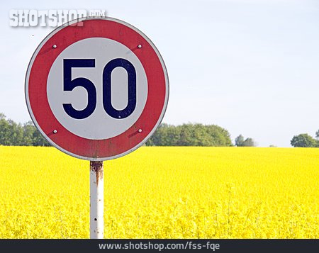 
                Verkehrsschild, 50, Geschwindigkeitsbegrenzung                   