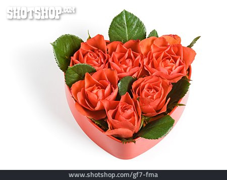 
                Blumenstrauß, Valentinstag, Rote Rose                   