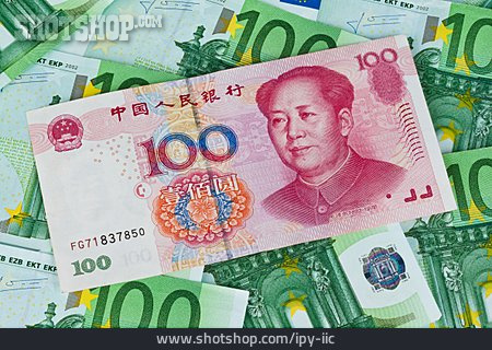 
                Euro, Geldschein, Yuan                   