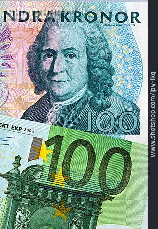 
                Euro, Geldschein, Schwedische Kronen                   