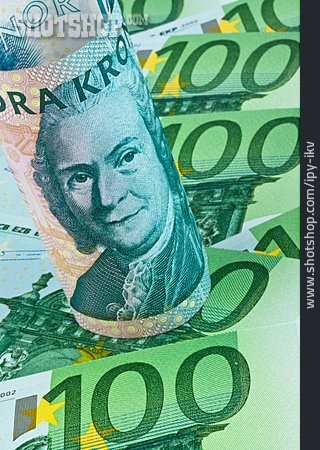 
                Euro, Geldschein, Schwedische Kronen                   