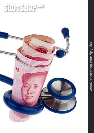 
                Geldschein, Gesundheitsreform, Stethoskop, Behandlungskosten, Yuan                   