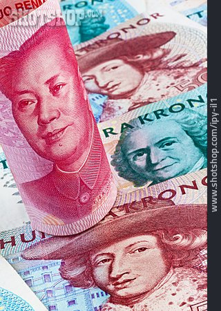 
                Geldschein, Yuan, Schwedische Kronen                   