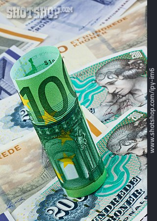 
                Euro, Geldschein, Dänische Kronen                   