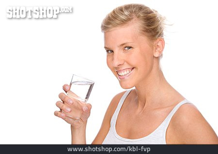 
                Junge Frau, Frau, Trinken, Wasser, Mineralwasser                   