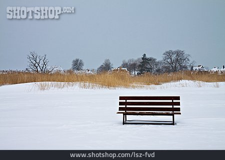 
                Strand, Winterlandschaft, Sitzbank                   
